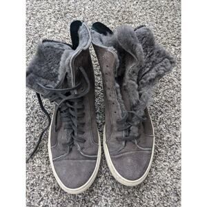 Common Projects High Suede Tournament High Top Sneakers Womens Sz 38 Gray Italy